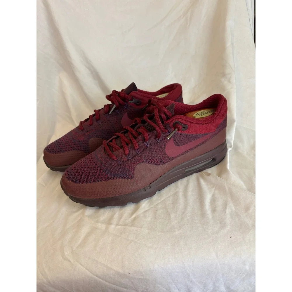 Nike Air Max 1 Ultra 2.0 Flyknit Mens 11 Burgundy Bordeaux 855950-500